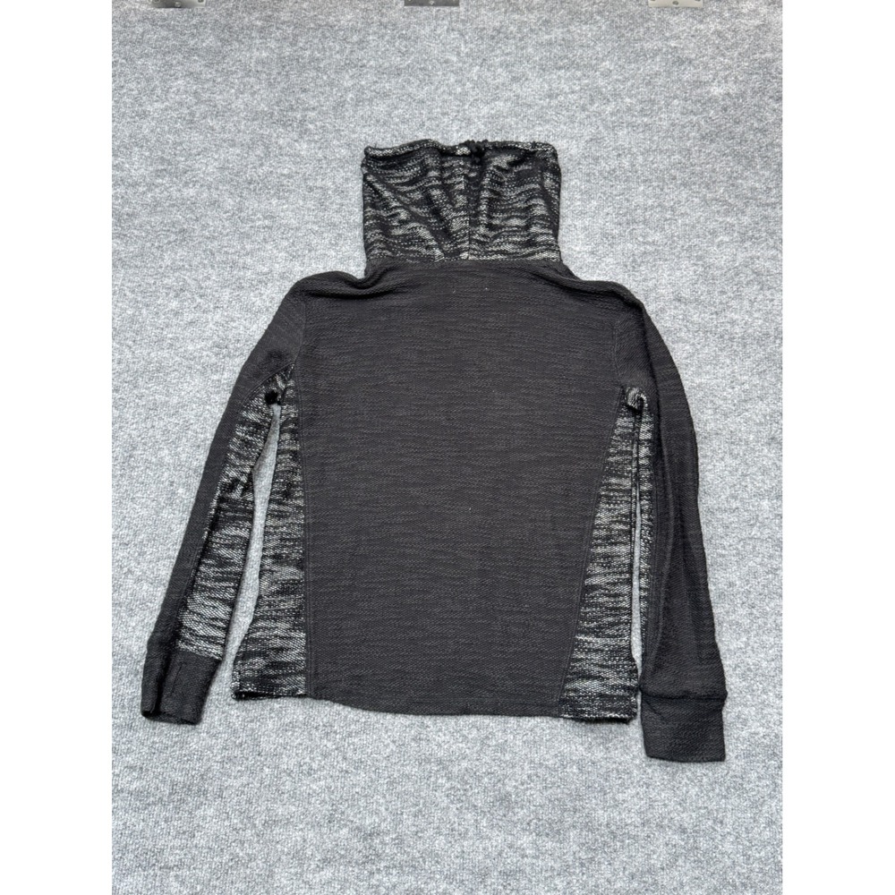 Hollister Womens Small Black White Marled Funnel Neck Pullover Knit Sweater - Picture 3 of 13